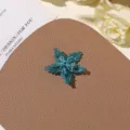 Close-up of summer sea salt blue handmade beaded flower DIY accessory for earrings and hairpins. - No.46 Starfish 3D Style (A74-4-45-46) / 1 Piece / Sea Salt Blue