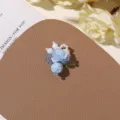 Detailed shot of handmade blue beaded flower accessory, perfect for DIY summer resort jewelry. - No.48 Resin Flower Style (A11-4-3-8) / 1 Piece / Sea Salt Blue