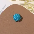 Handmade blue crystal beaded flower DIY accessory for earrings brooch hairpin shoe decoration - No.49 3D Flower Style (A11-3-1-8) / 1 Piece / Sea Salt Blue