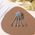 Handmade blue beaded flower brooch earring DIY accessories for summer beach vacation style. - No.26 Tassel Pendant Style (A73-2-15-19) / 1 Piece / Sea Salt Blue