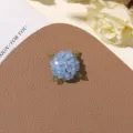 Blue handmade beaded flower DIY accessory, perfect for custom earrings, brooches and hair clips. - No.32 Hydrangea 3D Style (A23-4-1-2) / 1 Piece / Sea Salt Blue