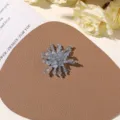Handmade blue crystal beaded flower DIY accessory brooch or earring for summer holiday style. - No.36 Crystal Flower Style (A46-3-28-32) / 1 Piece / Sea Salt Blue