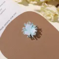 Handmade beaded flower DIY accessory blue sea salt style for earrings brooch hair clips - No.38 Exquisite Small Flower (A89-1-43-46) / 1 Piece / Sea Salt Blue