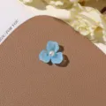 Summer blue resin flower DIY accessory with pearl center, perfect for earrings, brooches and crafts. - No.54 Flower Style (A46-5-12-19) / 1 Piece / Sea Salt Blue