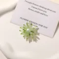 Green beaded flower charm detail close up, perfect for DIY jewelry earrings hair clips and shoes. - Style 7 / 1 Piece