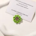 Green beaded flower DIY accessory, handmade charm for earrings, hairpins and clogs. - Style 8 / 1 Piece