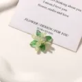Green beaded flower DIY charm for hairpins and clogs, fresh forest style summer accessory. - Style 9 / 1 Piece