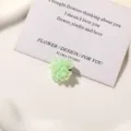 Green beaded flower DIY accessory, perfect for custom earrings and unique shoe charms. - Style 12 / 1 Piece