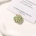 Close-up detail shot of green beaded flower DIY accessory, perfect for custom jewelry making. - Style 17 / 1 Piece