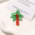 Green beaded flower DIY shoe charms and hair clip accessories, fresh style for summer travel. - Style 18 / 1 Piece