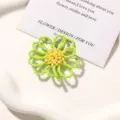 Close-up of fresh green beaded flower DIY accessory, perfect for custom handmade jewelry and shoes. - Style 26 / 1 Piece