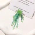 Green beaded flower tassel DIY accessories for earrings hairpin and shoe charms summer style - Style 30 / 1 Piece