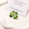 Green beaded flower DIY accessory, delicate design for summer style jewelry making charm. - Style 10 / 1 Piece