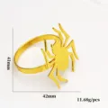 Rond de serviette araignee dobee decoration de table Halloween fete hotel 41x42mm - Araignée / Or 4 / Or