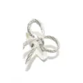 Rond de serviette nœud en métal argenté texturé boucle de table décoration de mariage - Argent