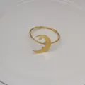 Rond de serviette étoile et lune dorée pour décoration de table de fête de mariage dîner - Or