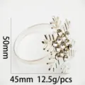Rond de serviette flocon de neige en strass argenté pour déco de table mariage - Argent