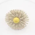 Porte-serviette tournesol en rafia tissé main couleur beige pour la déco de table. - Blanc Cassé
