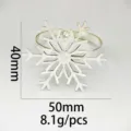 Rond de serviette flocon de neige en métal argenté, déco de table 50mm pour fête. - Rond de Serviette Flocon de Neige Argent / Argent