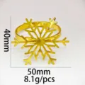 Porte-serviette flocon d'or élégant pour décoration de table de mariage de Noël 50mm - Rond de Serviette Flocon de Neige Or / Or