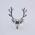 Rond de serviette cerf argenté en métal décoration de table de Noël pour fête - Argent