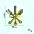 Rond de serviette doré design couverts décoration de table pour mariage 65x40mm - Or