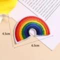 Colorful rainbow embroidered patch DIY clothing accessory, 6.5x4.5cm colorful sew-on badge. - Style 3