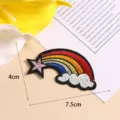 Cute embroidered rainbow shooting star patch for DIY clothing and bags decoration 7.5x4cm - Style 4