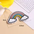 Klassieke polyester regenboog wolk geborduurde patch DIY kledingaccessoires voor tassen en kleding. - Stijl 7