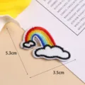 Klassieke polyester regenboog wolk geborduurde patch voor DIY kleding en tassen accessoires. - Stijl 8