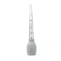 Glass tube turkey baster detail with silicone bulb and volume measurement markings. - Turkey Baster / Gray