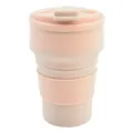Collapsible silicone travel coffee cup portable outdoor telescopic water mug pink 350ml - Pink