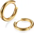 Orecchini a cerchio in acciaio inossidabile dorato gioielli minimalisti donna - 1 Pezzo (Diametro Interno 8mm) / Oro