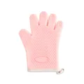 Guante de horno de silicona rosa con textura de corazón, herramienta de cocina resistente. - Rosa Estilo A
