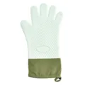 Guante de horno de silicona verde menta con textura de corazón y puño de tela para cocina - Verde Menta y Verde Modelo B