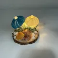 Handmade sea urchin shell night light with LED glowing effect, creative desktop ambient lamp. - Style 2 (Approx 54g, Approx 7.5x6cm)
