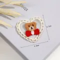 Cute heart lace bear embroidered patch clothing accessory DIY repair badge sticker 4.2x4.6cm - 4.6*4.2CM