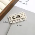 Spitzenstickerei Aufnäher mit Perle und Buchstaben, perfekt für DIY Kleidung Deko Accessoire. - Stil 2