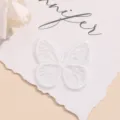 White organza butterfly patch embroidered applique for DIY clothing and hair accessories - Butterfly / White