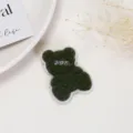 Donkergroene pluche beren patch geborduurd kledingaccessoire DIY decoratieve patch voor jas jeans. - Dark Green Bear / 3.5x4.7cm Stijl 2