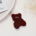 Schattige bruine teddybeer geborduurde patch, pluizig pluche kledingaccessoire. - Bruine Beer / 3.5x4.7cm Stijl 4