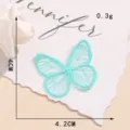 Blauwe organza vlinder borduurwerk patch DIY kleding accessoire 4x4,2cm hobby knutsel - Vlinder / Muntgroen
