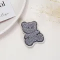 Gray fuzzy bear embroidery patch clothing accessory, perfect for jeans and jackets DIY decoration. - 3.5x4.7cm Style 8