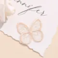 Organza butterfly patch embroidery detail shot, delicate craft for apparel and hair accessories. - Butterfly / Beige Apricot