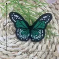 Grüner bestickter Schmetterling Aufnäher DIY Kleidung Zubehör, hochwertige Applikation. - Stil 6