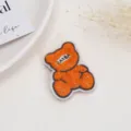 Orange bear embroidered patch cute plush DIY applique badge for clothing jacket jeans - 3.5x4.7cm Style 11