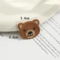 Cute brown bear embroidered patch detail shot, perfect for DIY craft and clothing supplies. - Cute Brown Bear Style (款式4)