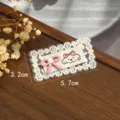 écusson en tissu dentelle avec broderie de chien et nœud rose, idéal pour la réparation. - Chien en Dentelle Hydrosoluble (Style 6)