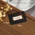 Patch en tissu de dentelle noire avec nœud papillon marron et étiquette Happy pour déco DIY. - Nœud Happy en Dentelle Noire (Style 5)