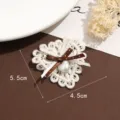 Hartjes kant patch met bruine strik en parel, DIY stoffen accessoire voor kledingdecoratie. - Stijl 2